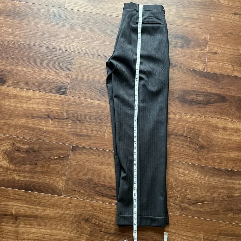 Jos A. Banks Charcoal Gray black Pin Striped wool suit wedding business formal